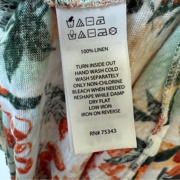 C&C California Women's 2XL Lobster Citrus V-Neck Shirt 100% Linen Summer Casual - Picture 6 of 6